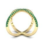 Pave Emerald X Ring (1.06 CTW) Side View
