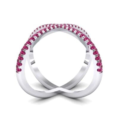 Pave Ruby X Ring (1.06 CTW) Side View