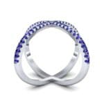 Pave Blue Sapphire X Ring (1.06 CTW) Side View