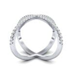 Pave Diamond X Ring (0.63 CTW) Side View