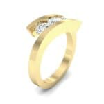 Floating Trio Diamond Bypass Engagement Ring (0.9 CTW) Perspective View