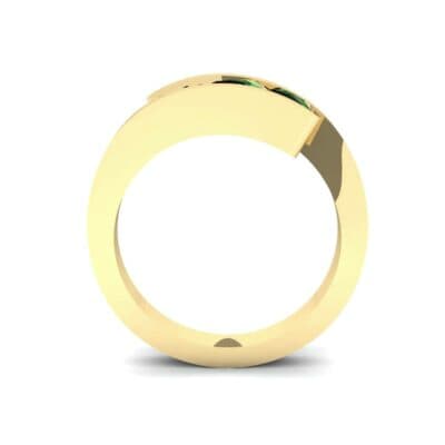 Floating Trio Emerald Bypass Engagement Ring (1.14 CTW) Side View