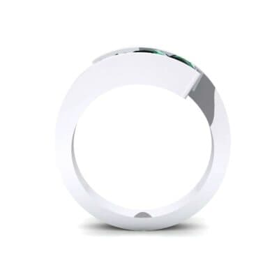 Floating Trio Emerald Bypass Engagement Ring (1.14 CTW) Side View