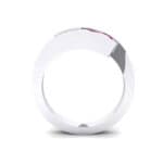 Floating Trio Ruby Bypass Engagement Ring (1.14 CTW) Side View