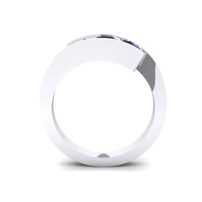 Floating Trio Blue Sapphire Bypass Engagement Ring (1.14 CTW) Side View