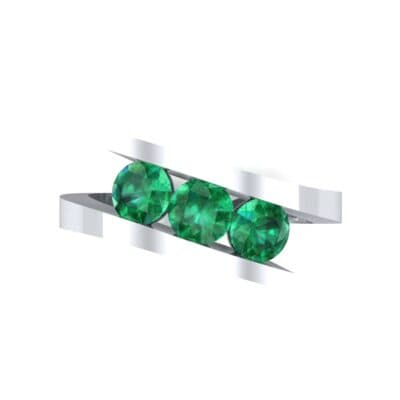 Floating Trio Emerald Bypass Engagement Ring (1.14 CTW) Top Flat View