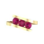 Floating Trio Ruby Bypass Engagement Ring (1.14 CTW) Top Flat View