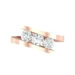 Floating Trio Diamond Bypass Engagement Ring (0.9 CTW) Top Flat View