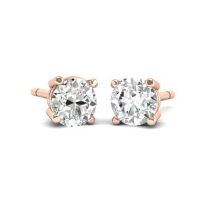 Classic Round Brilliant Diamond Stud Earrings (0.5 CTW) Perspective View