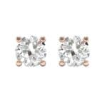 Classic Round Brilliant Diamond Stud Earrings (0.5 CTW) Side View
