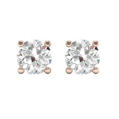 Classic Round Brilliant Diamond Stud Earrings (0.5 CTW) Side View
