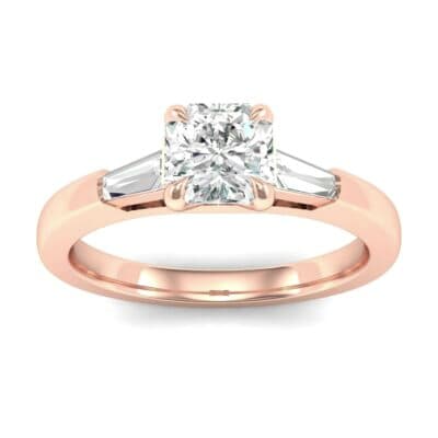 Tapered Baguette Princess-Cut Diamond Engagement Ring (0.64 CTW) Top Dynamic View