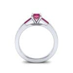 Tapered Baguette Princess-Cut Ruby Engagement Ring (0.64 CTW) Side View