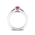Tapered Baguette Princess-Cut Ruby Engagement Ring (0.64 CTW) Side View