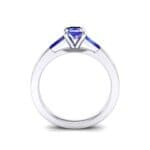 Tapered Baguette Princess-Cut Blue Sapphire Engagement Ring (0.64 CTW) Side View