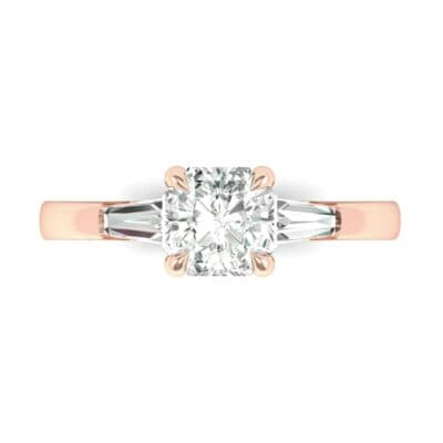 Tapered Baguette Princess-Cut Diamond Engagement Ring (0.64 CTW) Top Flat View