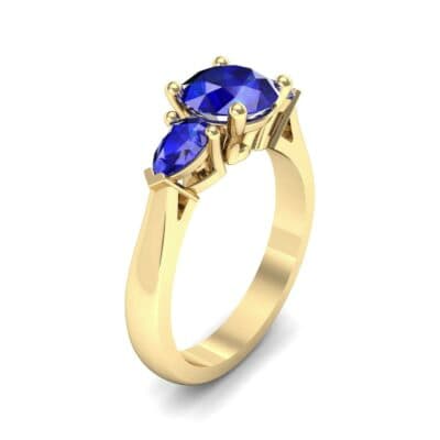 Pear Three-Stone Blue Sapphire Engagement Ring (1.55 CTW) Perspective View