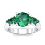 Pear Three-Stone Emerald Engagement Ring (1.55 CTW) Top Dynamic View