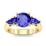 Pear Three-Stone Blue Sapphire Engagement Ring (1.55 CTW) Top Dynamic View