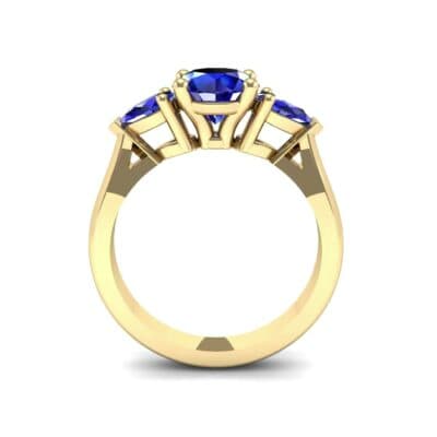 Pear Three-Stone Blue Sapphire Engagement Ring (1.55 CTW) Side View