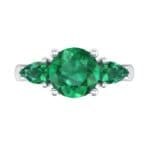 Pear Three-Stone Emerald Engagement Ring (1.55 CTW) Top Flat View