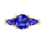 Pear Three-Stone Blue Sapphire Engagement Ring (1.55 CTW) Top Flat View