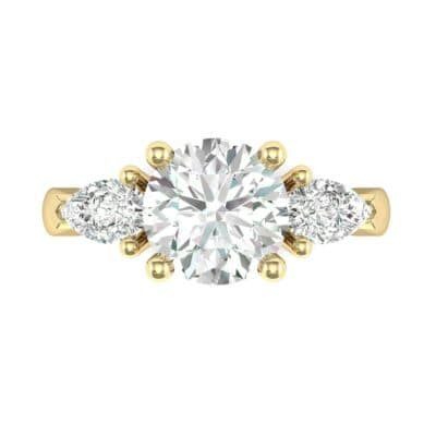 Pear Three-Stone Diamond Engagement Ring (1.55 CTW) Top Flat View