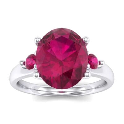 Shoulder Accent Oval Ruby Ring (2.67 CTW) Top Dynamic View