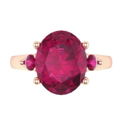 Shoulder Accent Oval Ruby Ring (2.67 CTW) Top Flat View
