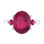 Shoulder Accent Oval Ruby Ring (2.67 CTW) Top Flat View