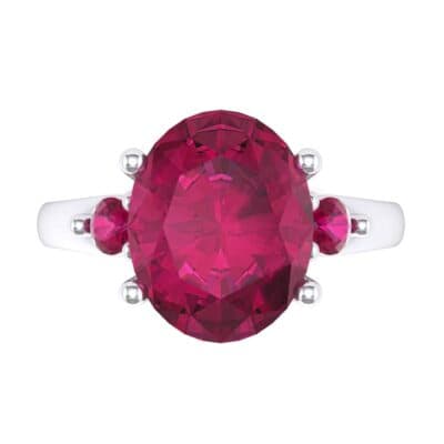 Shoulder Accent Oval Ruby Ring (2.67 CTW) Top Flat View