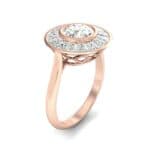 Deco Bezel-Set Halo Diamond Engagement Ring (1.99 CTW) Perspective View
