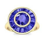 Deco Bezel-Set Halo Blue Sapphire Engagement Ring (1.99 CTW) Top Dynamic View