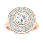 Deco Bezel-Set Halo Diamond Engagement Ring (1.99 CTW) Top Dynamic View
