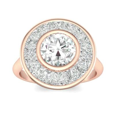 Deco Bezel-Set Halo Diamond Engagement Ring (1.99 CTW) Top Dynamic View