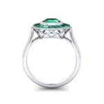 Deco Bezel-Set Halo Emerald Engagement Ring (1.99 CTW) Side View