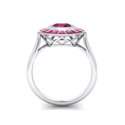 Deco Bezel-Set Halo Ruby Engagement Ring (1.99 CTW) Side View
