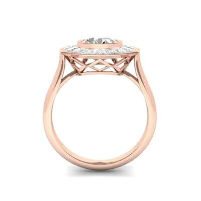 Deco Bezel-Set Halo Diamond Engagement Ring (1.99 CTW) Side View