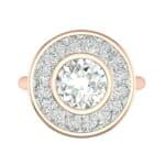 Deco Bezel-Set Halo Diamond Engagement Ring (1.99 CTW) Top Flat View