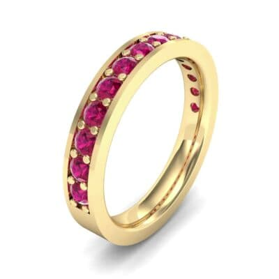 Flat-Sided Pave Ruby Ring (0.62 CTW) Perspective View