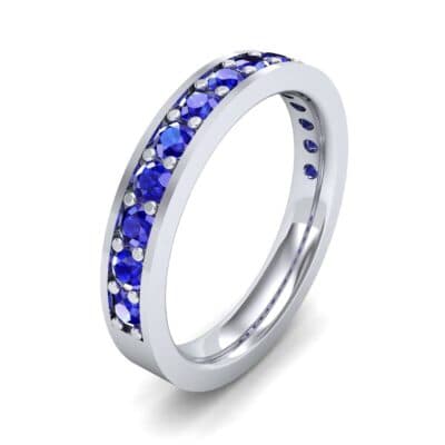 Flat-Sided Pave Blue Sapphire Ring (0.62 CTW) Perspective View