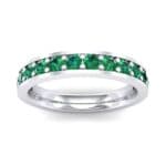Flat-Sided Pave Emerald Ring (0.62 CTW) Top Dynamic View