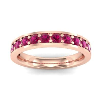 Flat-Sided Pave Ruby Ring (0.62 CTW) Top Dynamic View