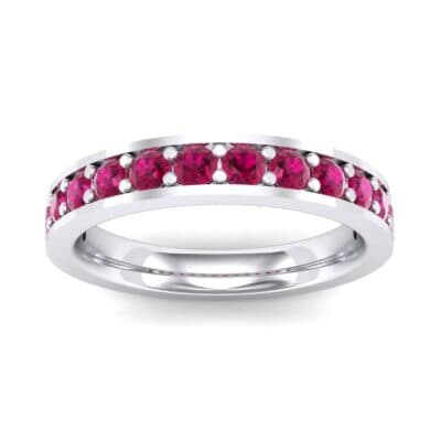 Flat-Sided Pave Ruby Ring (0.62 CTW) Top Dynamic View