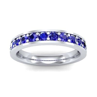 Flat-Sided Pave Blue Sapphire Ring (0.62 CTW) Top Dynamic View