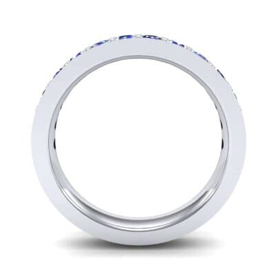 Flat-Sided Pave Blue Sapphire Ring (0.62 CTW) Side View