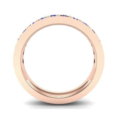 Flat-Sided Pave Blue Sapphire Ring (0.62 CTW) Side View