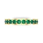 Flat-Sided Pave Emerald Ring (0.62 CTW) Top Flat View