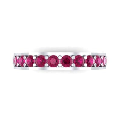 Flat-Sided Pave Ruby Ring (0.62 CTW) Top Flat View