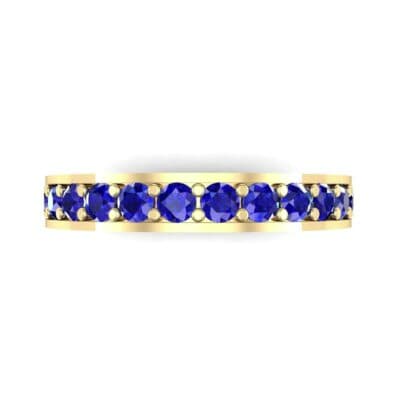 Flat-Sided Pave Blue Sapphire Ring (0.62 CTW) Top Flat View